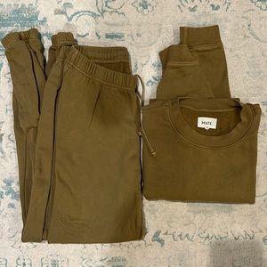 MATE the Label Fleece Crop Sweatshirt & Relaxed Sweatpant Set